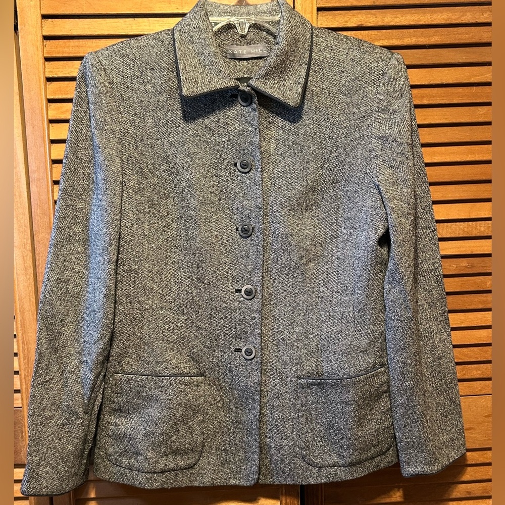 Kate Hill Black & White Tweed Blazer